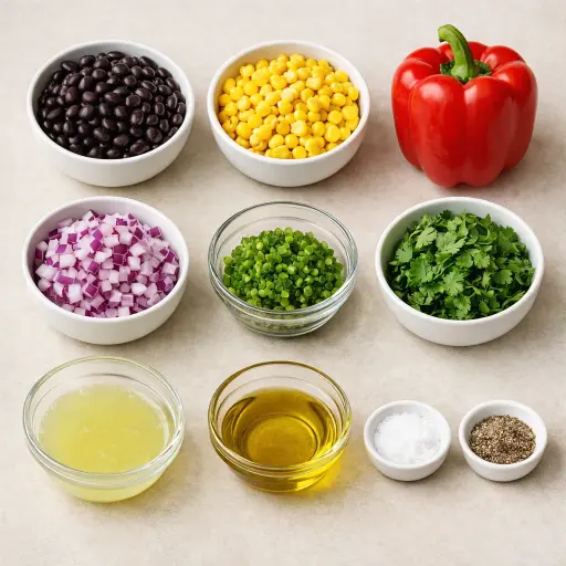 Ingredients for Traditional Black Bean Salsa