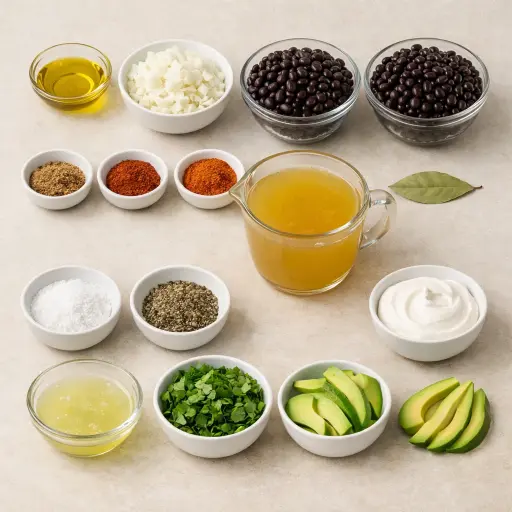 Ingredients for Traditional Black Bean Soup