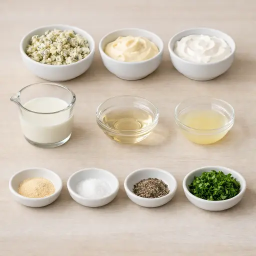 Ingredients for Traditional Blue Cheese Dressing