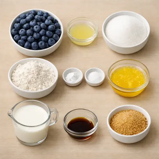Ingredients for Traditional Blueberry Cobbler