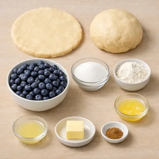 Ingredients for Traditional Blueberry Pie