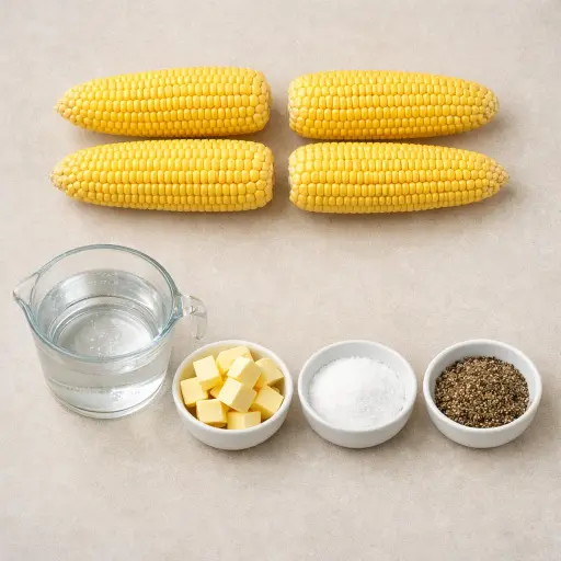 Ingredients for Traditional Boiled Corn on the Cob