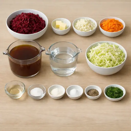 Ingredients for Traditional Borscht