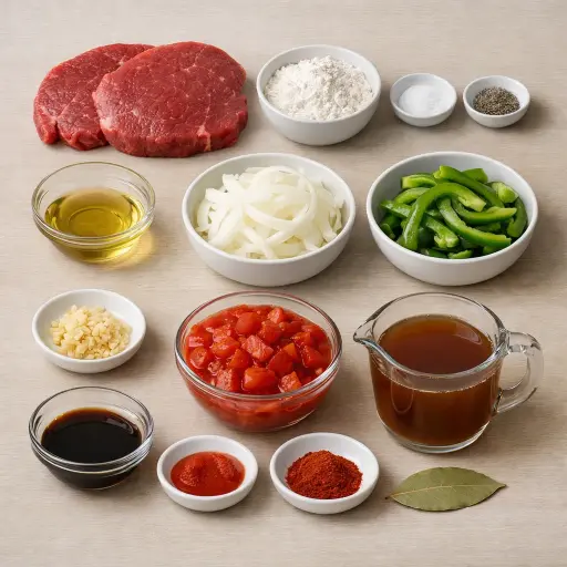 Ingredients for Traditional Braised Swiss Steak