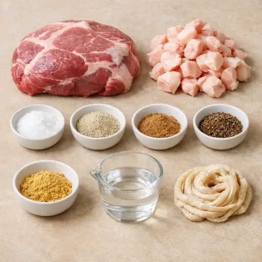 Ingredients for Traditional Bratwurst Sausage