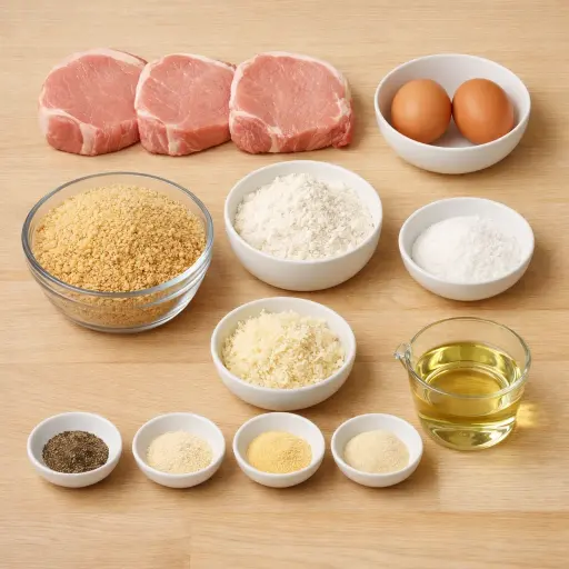 Ingredients for Traditional Breaded Pork Chops