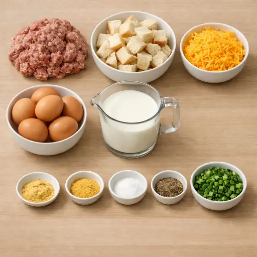 Ingredients for Traditional Breakfast Sausage Casserole