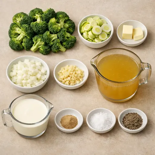 Ingredients for Traditional Broccoli Cream Soup