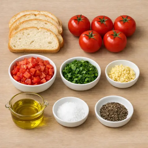 Ingredients for Traditional Bruschetta