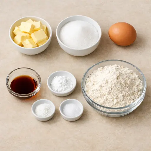 Ingredients for Traditional Butter Cookies