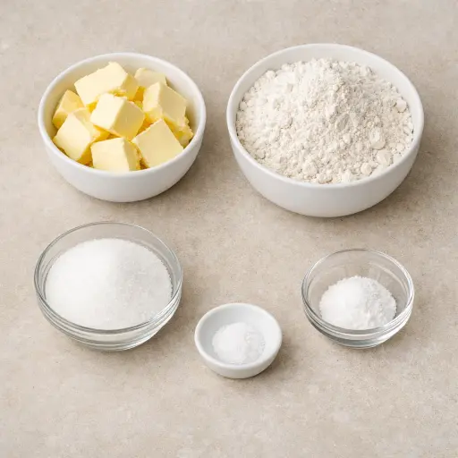 Ingredients for Traditional Butter Shortbread