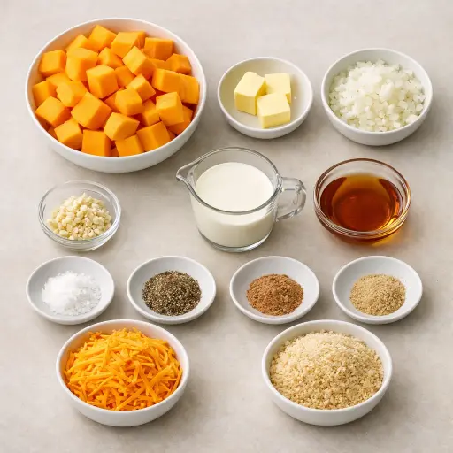 Ingredients for Traditional Butternut Squash Casserole
