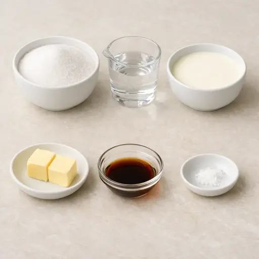Ingredients for Traditional Buttery Caramel