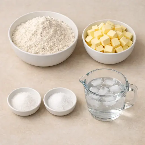 Ingredients for Traditional Buttery Pie Crust