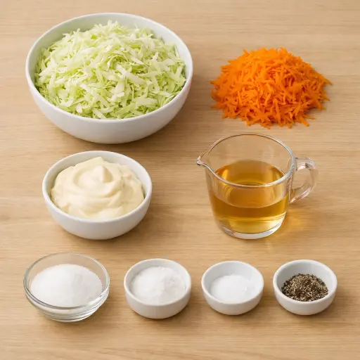 Ingredients for Traditional Cabbage Coleslaw