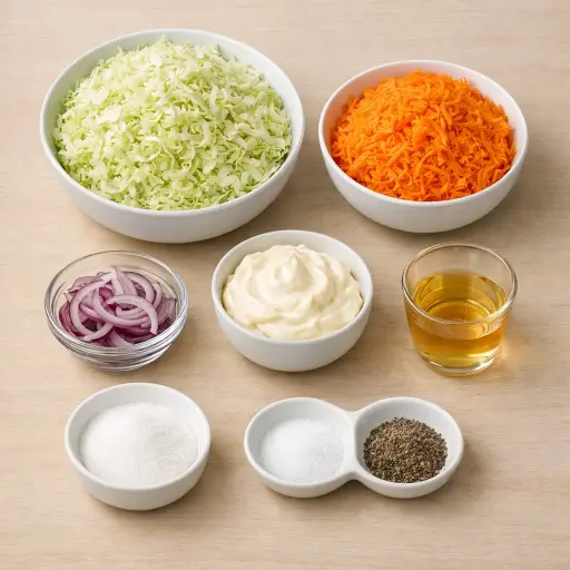 Ingredients for Traditional Cabbage Salad