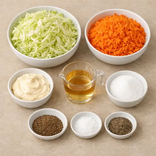 Ingredients for Traditional Cabbage Slaw