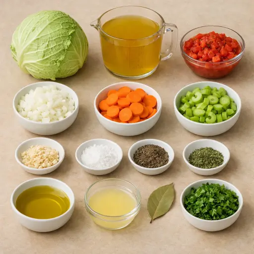 Ingredients for Traditional Cabbage Soup