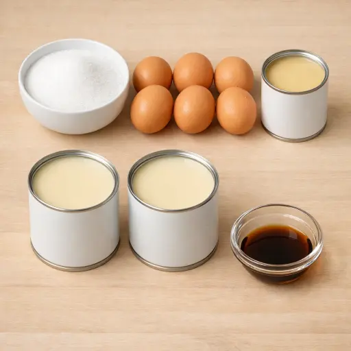 Ingredients for Traditional Caramel Flan