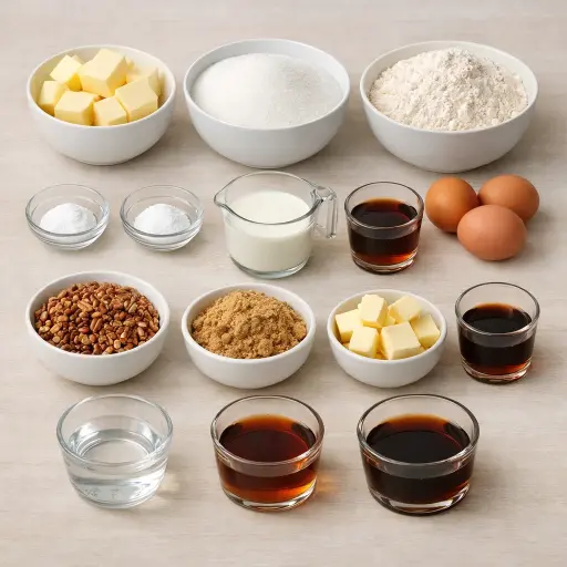 Ingredients for Traditional Caribbean Rum Cake
