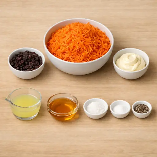Ingredients for Traditional Carrot Salad