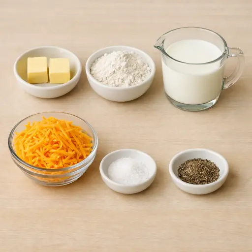 Ingredients for Traditional Cheese Sauce