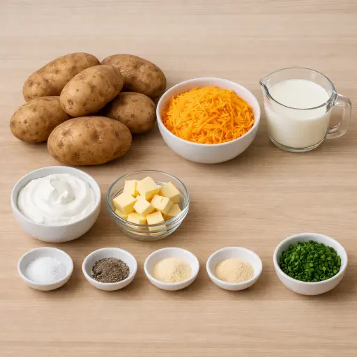 Ingredients for Traditional Cheesy Potatoes