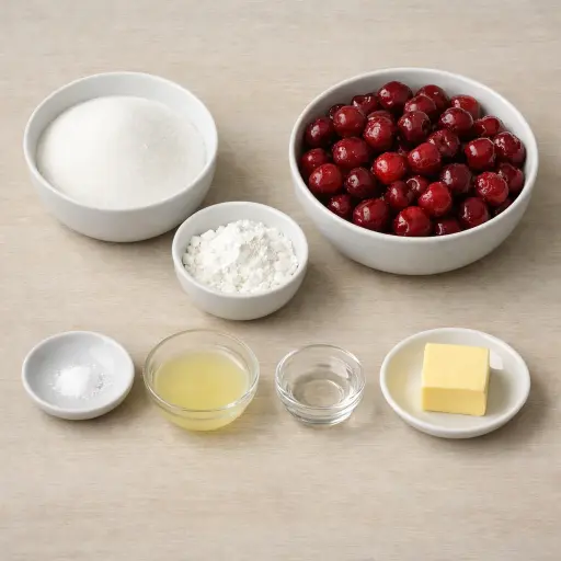 Ingredients for Traditional Cherry Pie Filling