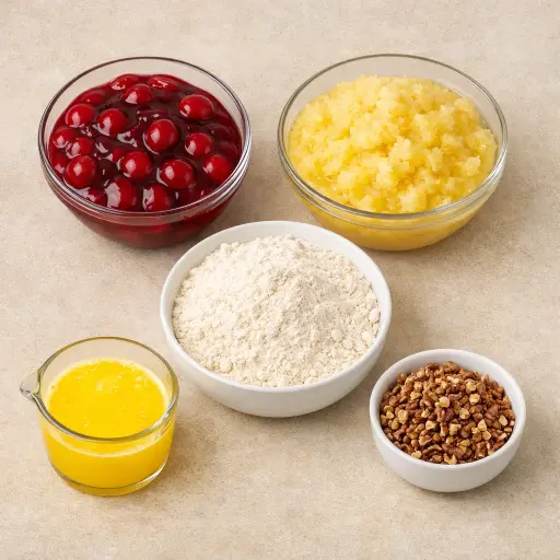 Ingredients for Traditional Cherry Pineapple Delight
