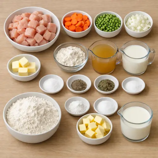Ingredients for Traditional Chicken and Biscuit Bake