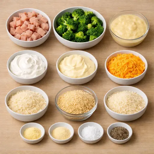 Ingredients for Traditional Chicken and Broccoli Casserole