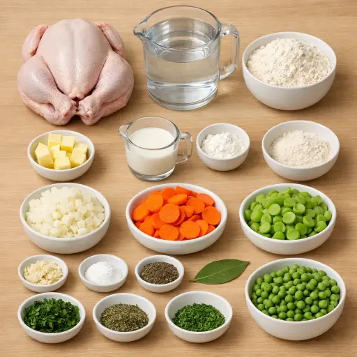 Ingredients for Traditional Chicken and Dumplings