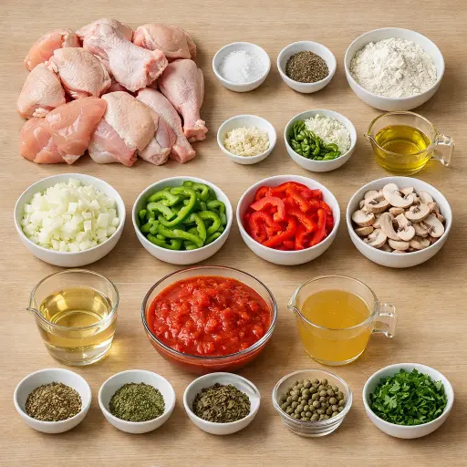Ingredients for Traditional Chicken Cacciatore