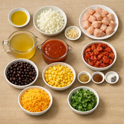 Ingredients for Traditional Chicken Enchilada Soup
