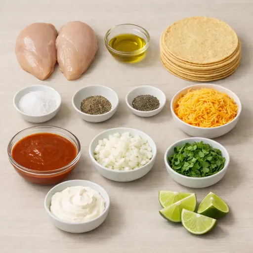 Ingredients for Traditional Chicken Enchiladas