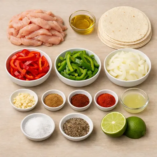 Ingredients for Traditional Chicken Fajitas