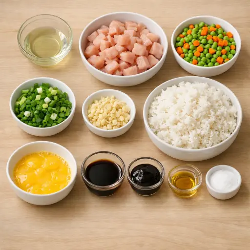 Ingredients for Traditional Chicken Fried Rice