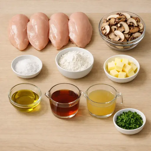 Ingredients for Traditional Chicken Marsala