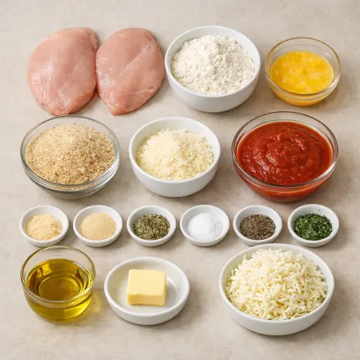 Ingredients for Traditional Chicken Parmesan