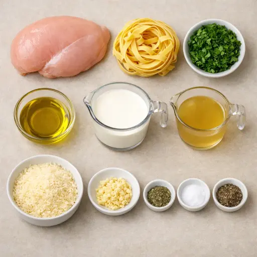 Ingredients for Traditional Chicken Pasta