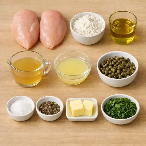 Ingredients for Traditional Chicken Piccata