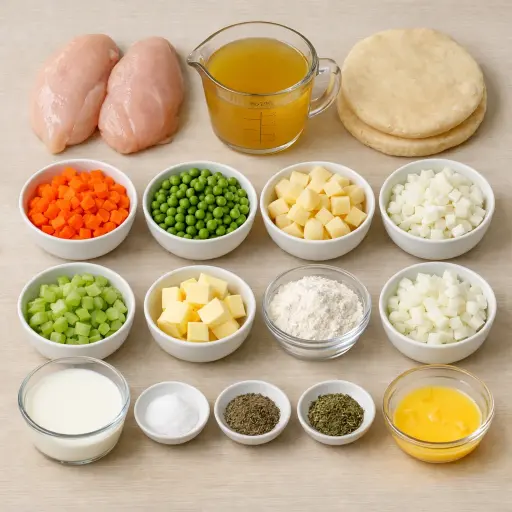 Ingredients for Traditional Chicken Pot Pie