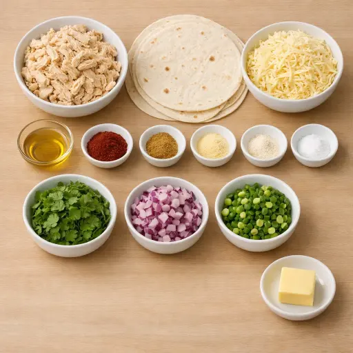 Ingredients for Traditional Chicken Quesadillas