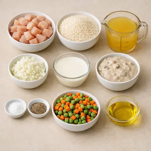 Ingredients for Traditional Chicken Rice Bake