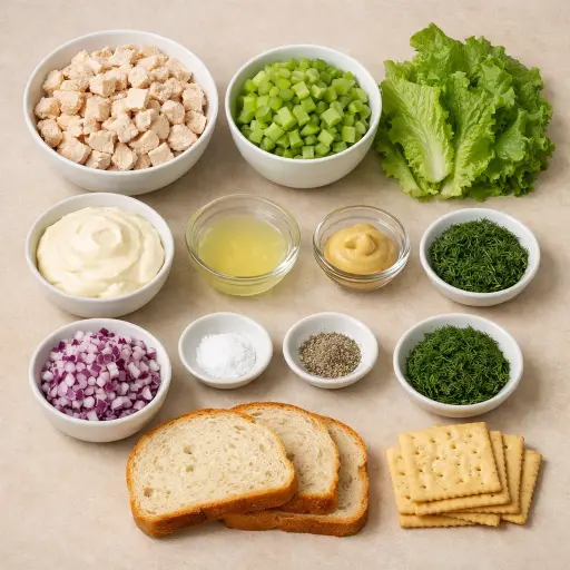 Ingredients for Traditional Chicken Salad