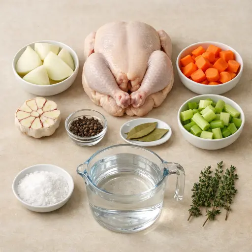 Ingredients for Traditional Chicken Stock