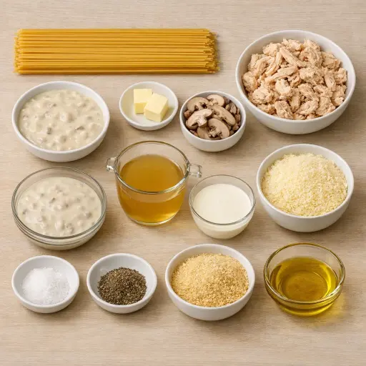 Ingredients for Traditional Chicken Tetrazzini