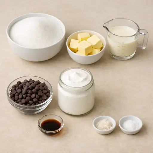 Ingredients for Traditional Chocolate Fudge