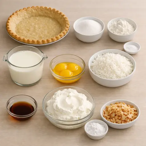 Ingredients for Traditional Coconut Cream Pie