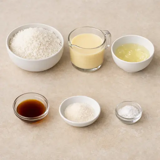 Ingredients for Traditional Coconut Macaroons
